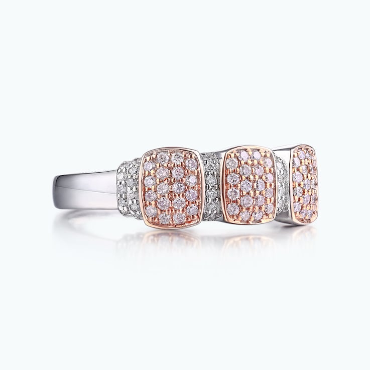 0.20Cts Pink Diamond and 0.10 White Diamond Ring in 14K