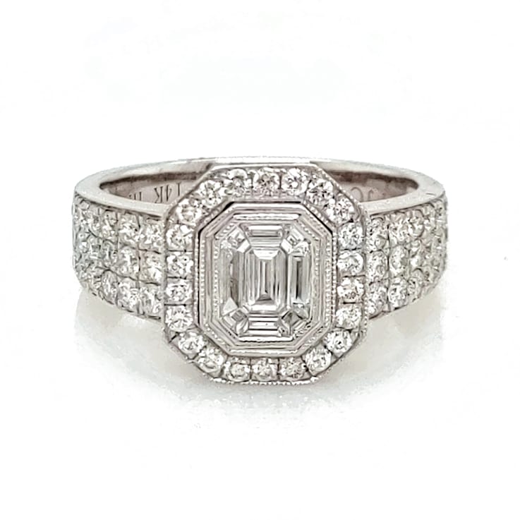 0.30Cts Pie Cut Diamond and 0.95Cts White Diamond Accents Ring in 14K