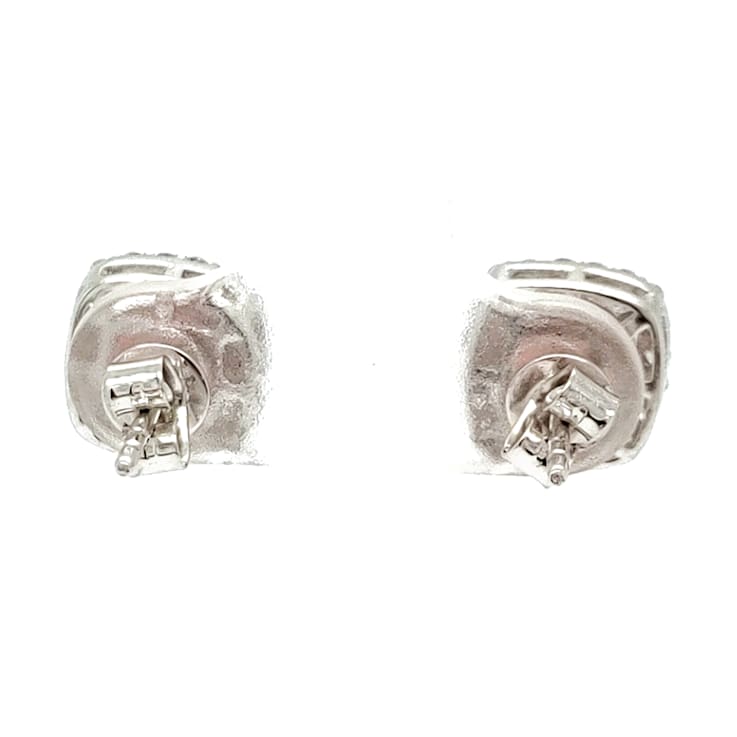 2.01 Ctw CVD Pink Diamond and 0.32 Ctw White Diamond Earrings in 14K WG