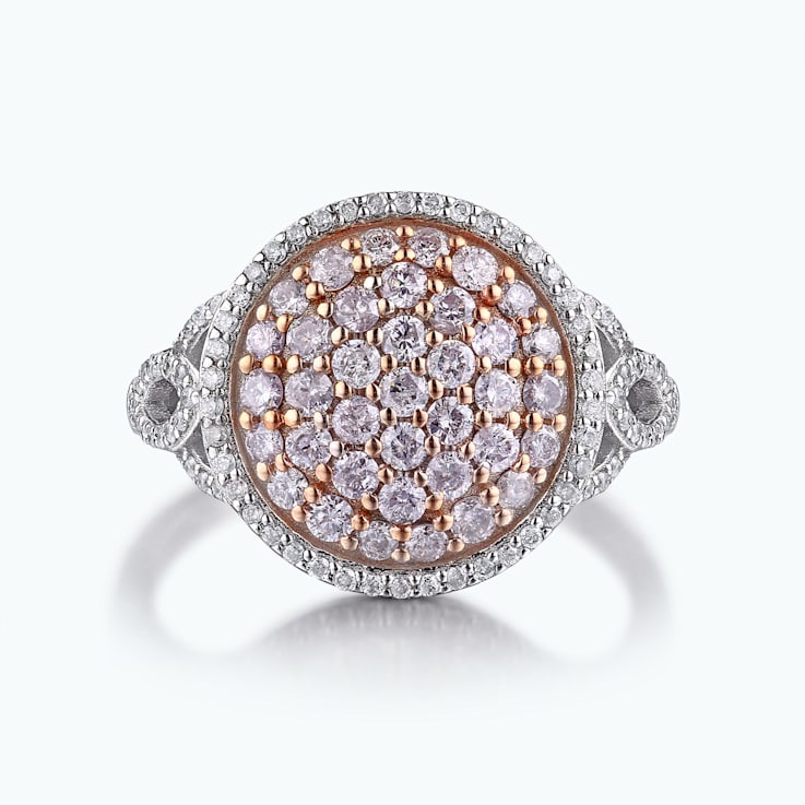 0.75Cts Pink Diamond and 0.25Cts White Diamond Ring in 14K