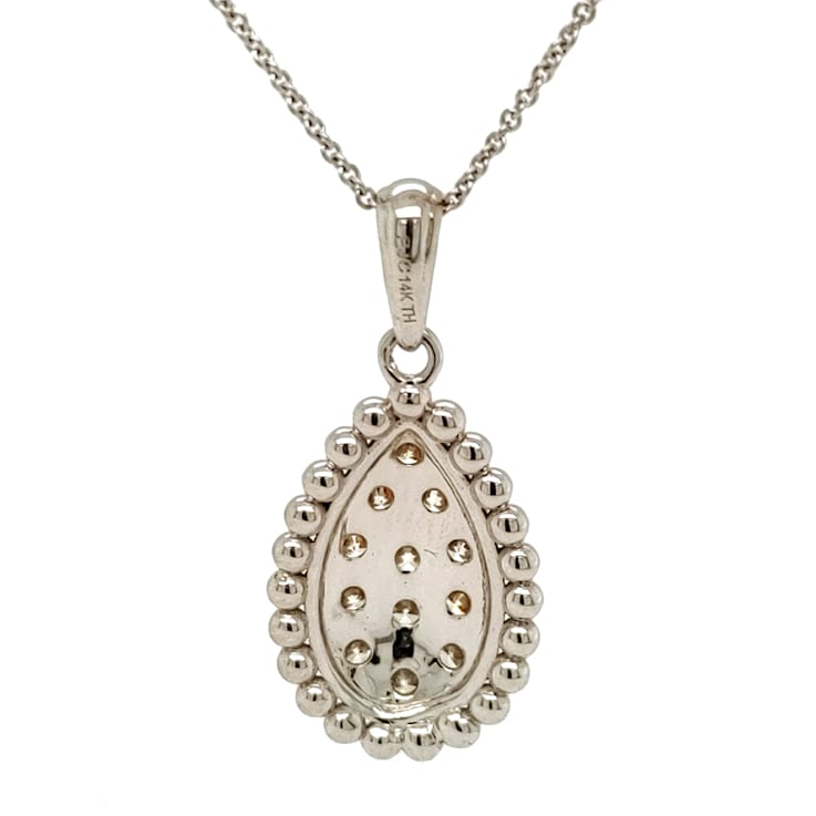 0.90Ctw Yellow Diamond Pendant in 14K Two Tone