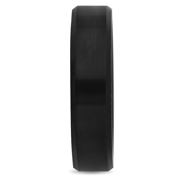 Tungsten Beveled Edge Black Ion Plating Mens Band