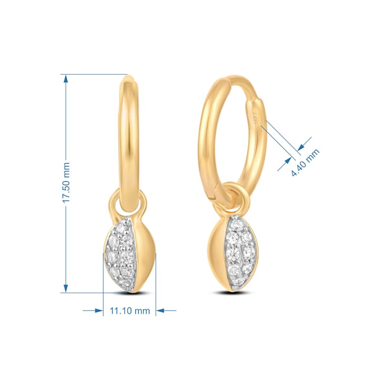 MFY x Anika Yellow Gold over Sterling Silver with 1/10 cttw Lab-Grown
Diamond Hoop Earrings
