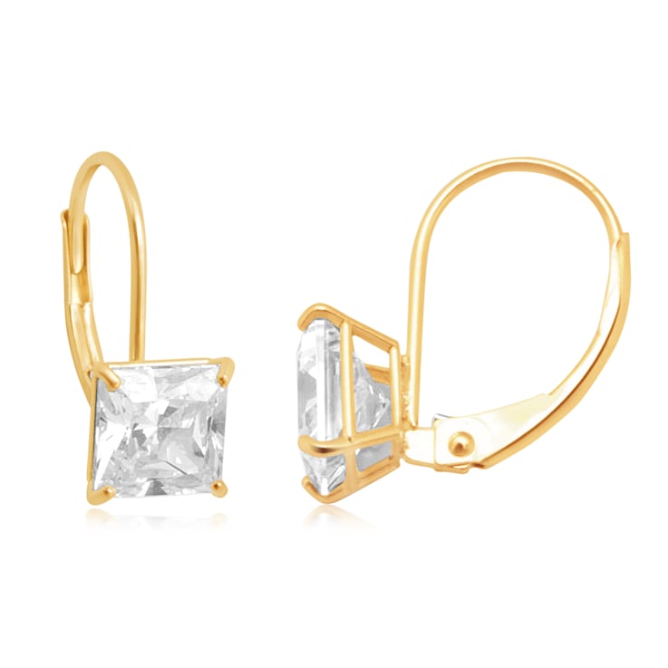 Cubic Zirconia 10K Yellow Gold Dangle Earrings 1.52 CTW - 17M39B