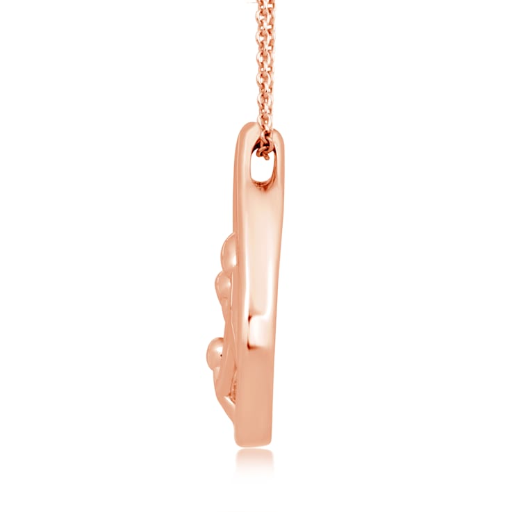 14K Rose Gold Over Sterling Silver Family Heart Pendant