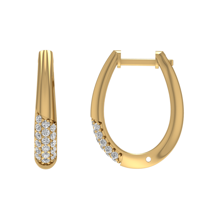Jewelili Verifine Jess 18KT 2.5 micron over Sterling Silver and 0.2ctw
Diamond Huggie Earrings