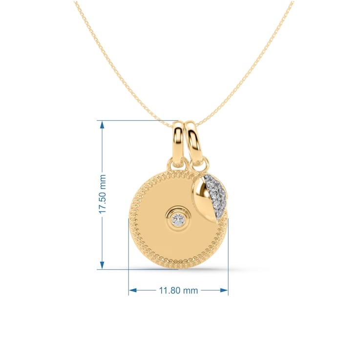 MFY x Anika Yellow Gold Over Sterling Silver with 0.07 Cttw Lab Grown
Diamond Pendant