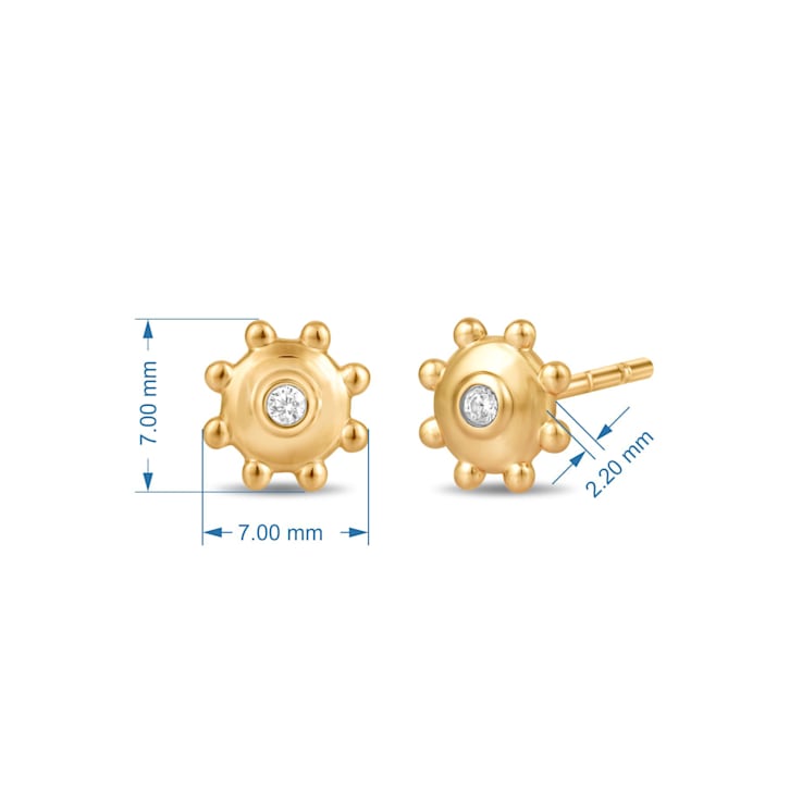 MFY x Anika Yellow Gold over Sterling Silver with 0.03 cttw Lab-Grown
Diamond Stud Earrings