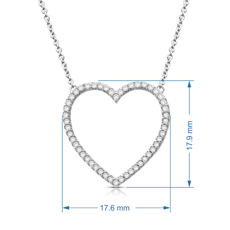 Jewelili Sterling Silver 1/5 Ctw White Diamond Heart Necklace,18"
Rolo Chain