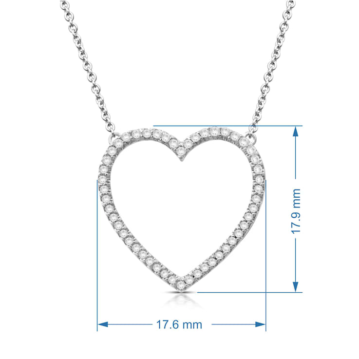 Sterling Silver 1/5 CTW Black & White Diamond Heart 18 Sterling Silver 1/5 CTW Black & White Diamond Heart 18
