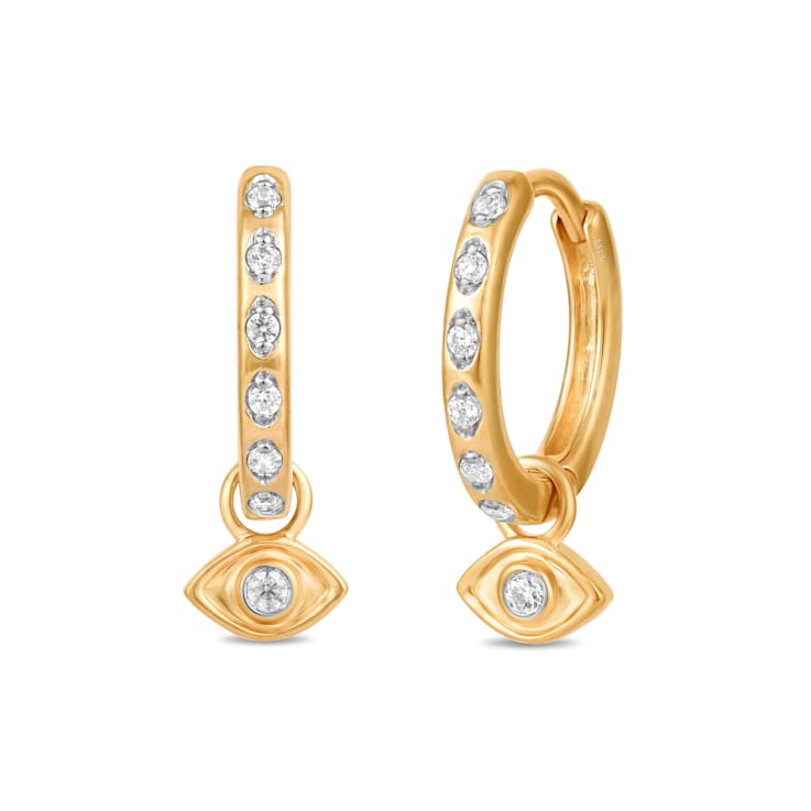 MFY x Anika Yellow Gold over Sterling Silver with 1/6 cttw Lab-Grown
Diamond Hoop Earrings