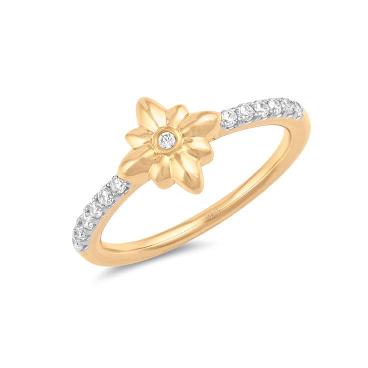 MFY x Anika Yellow Gold Over Sterling Silver with 1/6 Cttw Lab-Grown
Diamond Ring
