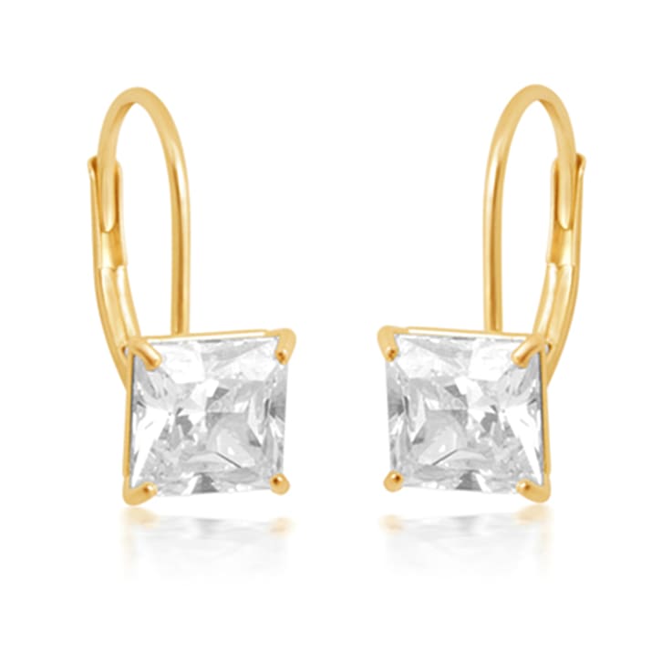 Cubic Zirconia 10K Yellow Gold Dangle Earrings 1.52 CTW - 17M39B