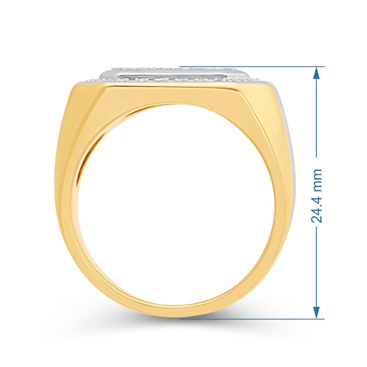 Natural White Diamond 14K Yellow Gold Over Sterling Sivler Men's Ring
0.20 CTW