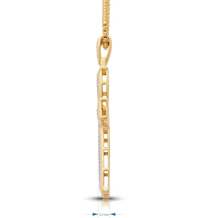 White Diamond 14K Yellow Gold Over Sterling Silver Men's Cross Pendant
0.50 CTW
