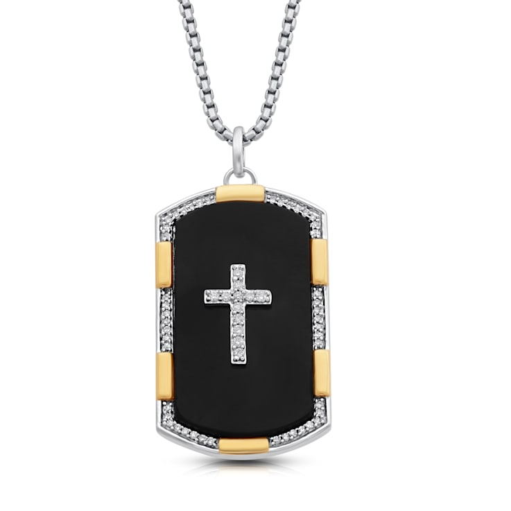 Mens dog tag cross necklaces deals