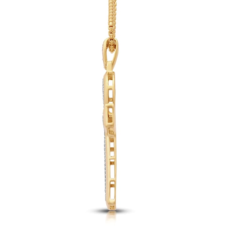 White Diamond 14K Yellow Gold Over Sterling Silver Men's Cross Pendant
0.50 CTW