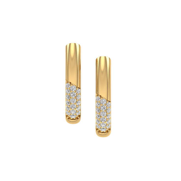 Jewelili Verifine Lana 18KT 2.5 micron over Sterling Silver and 0.2ctw
Diamond Huggie Earrings