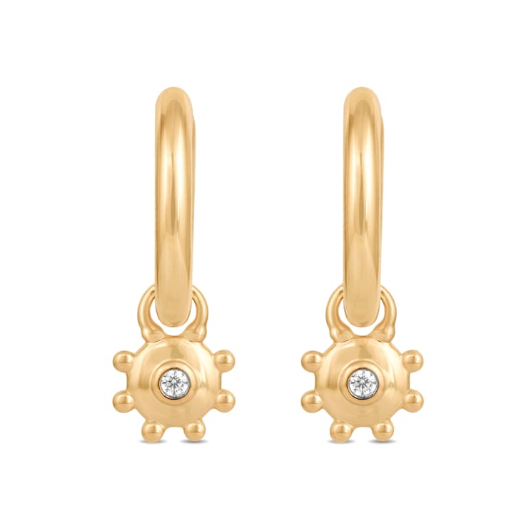 MFY x Anika Yellow Gold over Sterling Silver with 0.03 Cttw Lab-Grown
Diamond Earrings