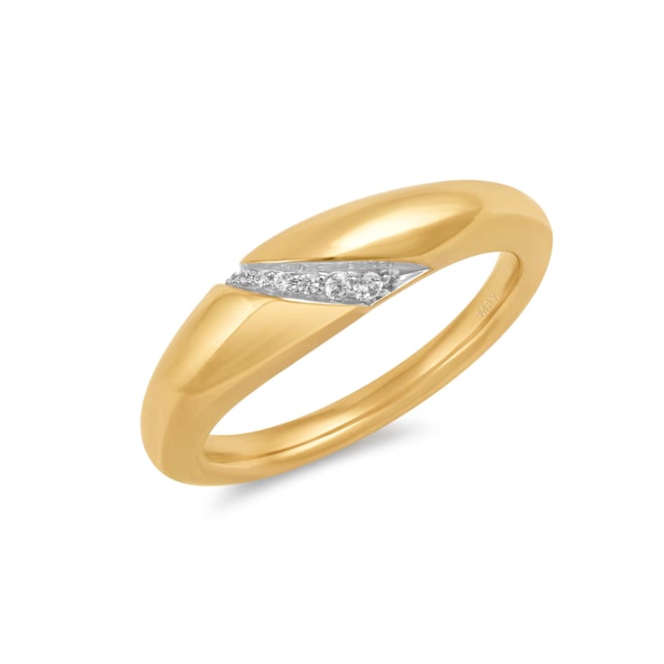 MFY x Anika Yellow Gold over Sterling Silver with 1/20 cttw Lab-Grown
Diamond Ring
