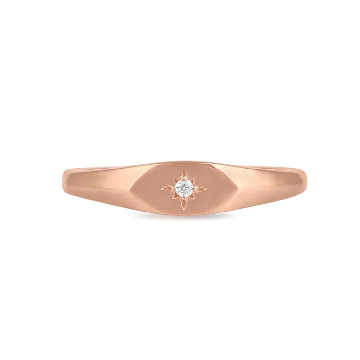 MFY x Anika Rose Gold over Sterling Silver with 0.02 cttw Lab Grown
Diamond Ring