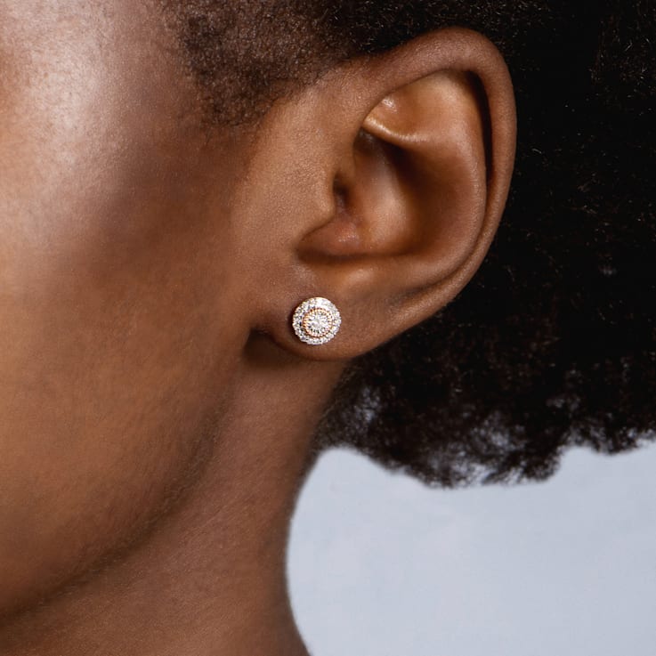 Natural White Diamond 14K Rose Gold Over Sterling Silver Stud Earrings
0.25 CTW