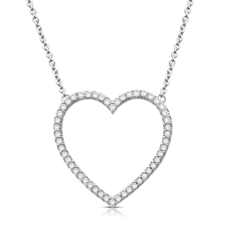 Sterling Silver 1/5 CTW Black & White Diamond Heart 18 Sterling Silver 1/5 CTW Black & White Diamond Heart 18