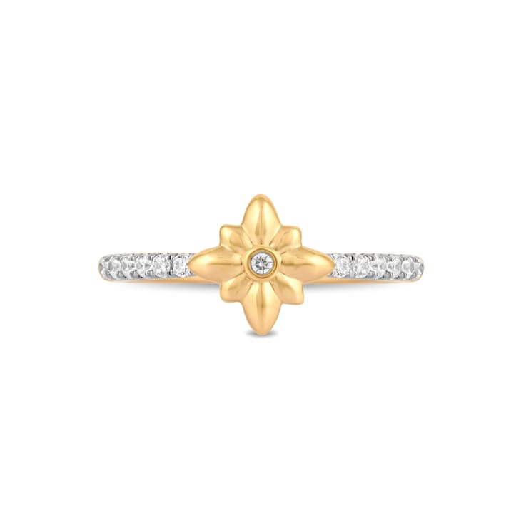 MFY x Anika Yellow Gold Over Sterling Silver with 1/6 Cttw Lab-Grown
Diamond Ring