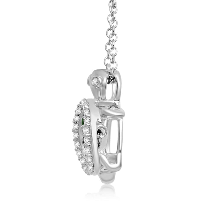 Jewelili Sterling Silver Green Quartz Triplet and Created White Sapphire
Whimsical Turtle Pendant