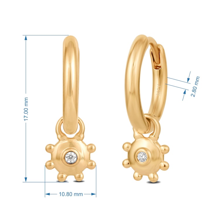 MFY x Anika Yellow Gold over Sterling Silver with 0.03 Cttw Lab-Grown
Diamond Earrings