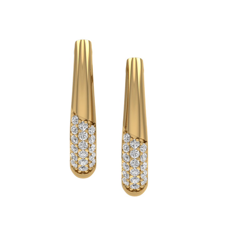 Jewelili Verifine Jess 18KT 2.5 micron over Sterling Silver and 0.2ctw
Diamond Huggie Earrings