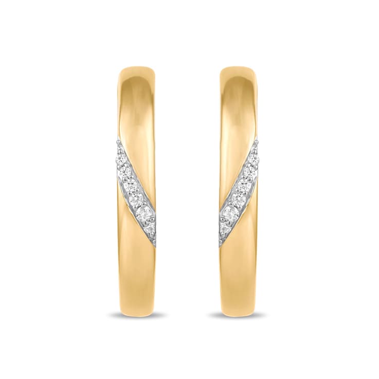 MFY x Anika Yellow Gold over Sterling Silver with 1/20 Cttw Lab-Grown
Diamond Earrings