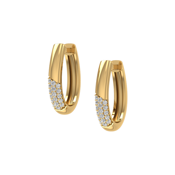 Jewelili Verifine Lana 18KT 2.5 micron over Sterling Silver and 0.2ctw
Diamond Huggie Earrings