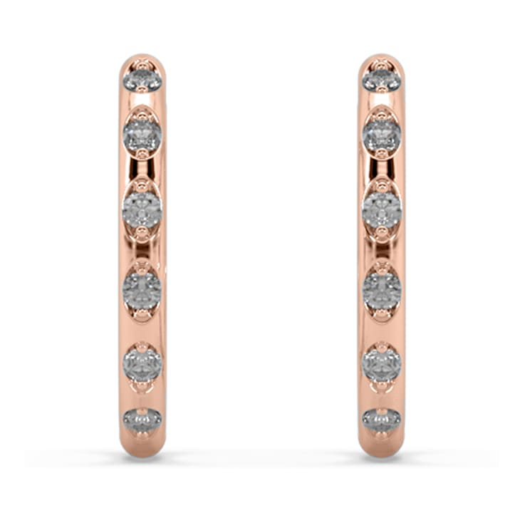 MFY x Anika Rose Gold over Sterling Silver with 1/10 cttw Lab Grown
Diamond Hoop Earrings