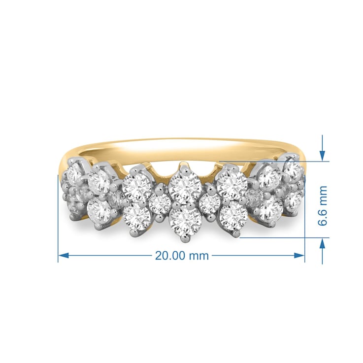 White Diamond 14K Yellow Gold Band Ring 1.00 CTW