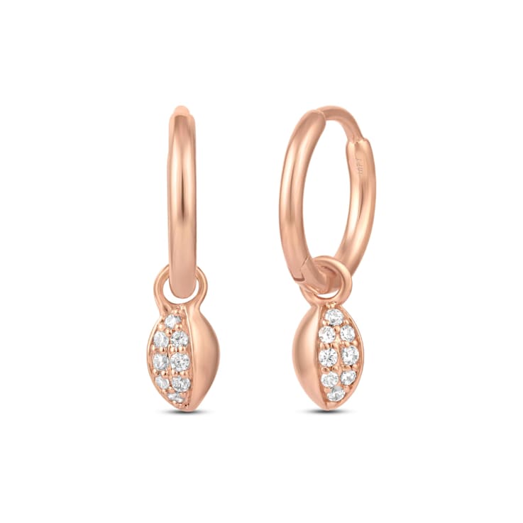 MFY x Anika Rose Gold over Sterling Silver with 1/10 cttw Lab-Grown
Diamond Hoop Earrings