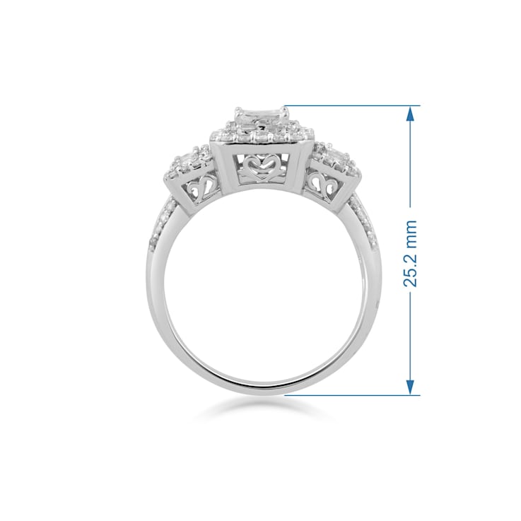 White Diamond 10K White Gold Engagement Ring 1.00Ctw.