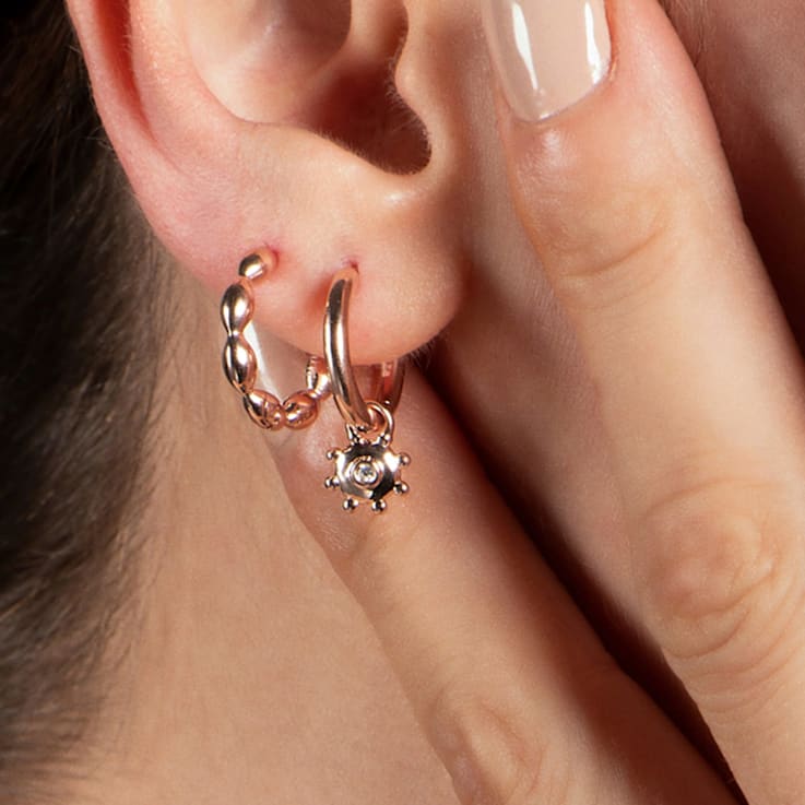 MFY x Anika Rose Gold over Sterling Silver with 0.03 Cttw Lab-Grown
Diamond Earrings