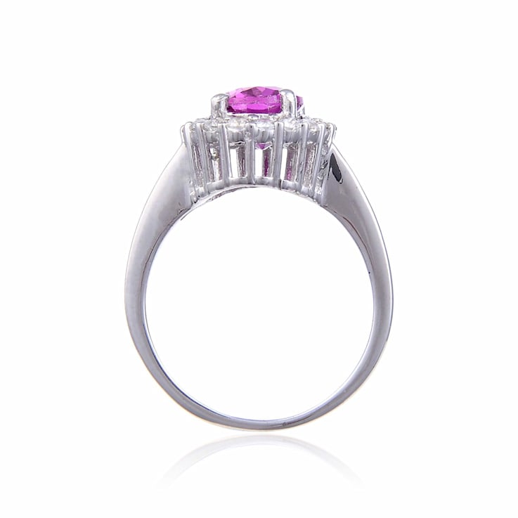 Classic Oval Created Purple Sapphire Ring