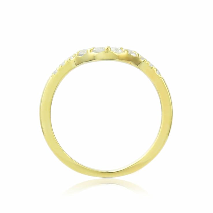 All Natural White Sapphire Yellow Gold Plated Crown Ring