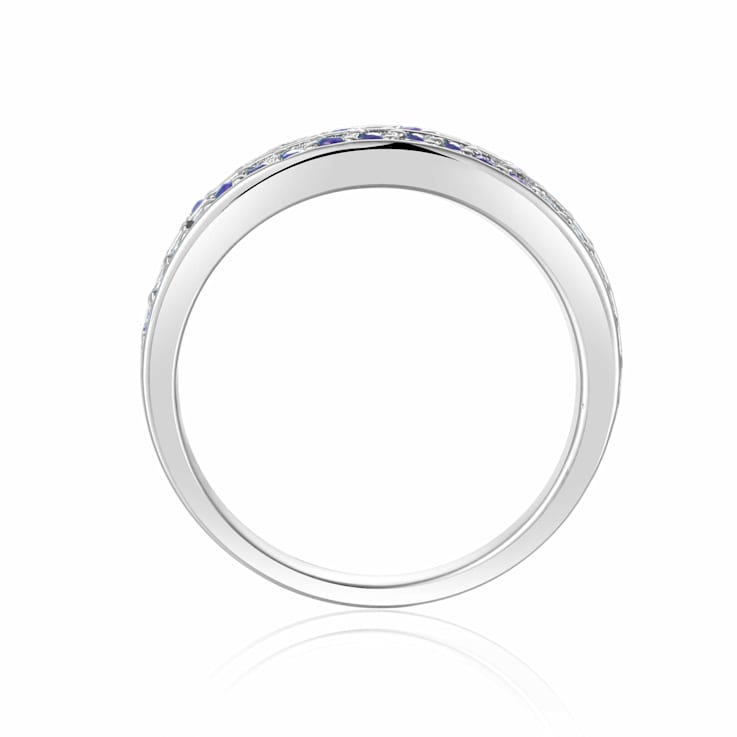Sapphire Dual Eternity Ring in 925 Sterling Silver