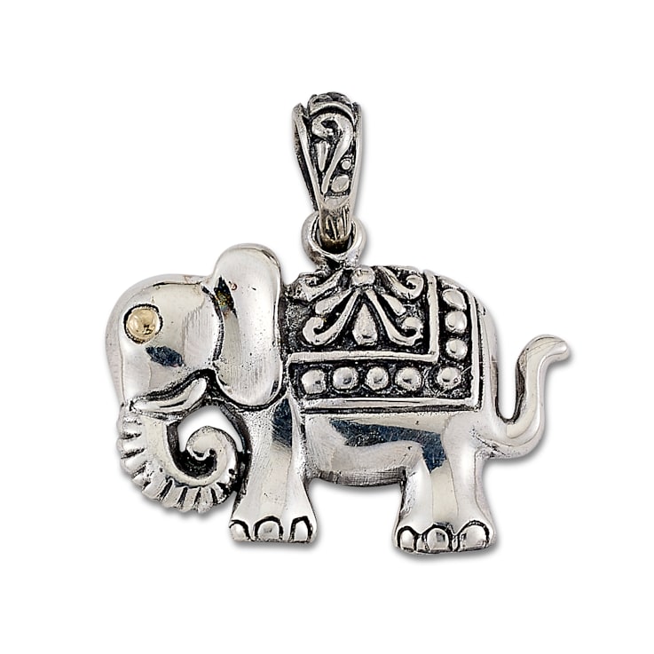 Sterling Silver And 18K Gold Elephant Pendant