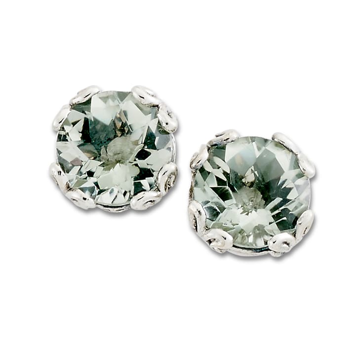 Prasiolite store stud earrings