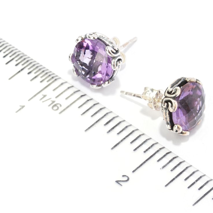 Sterling Silver Amethyst Stud Earring