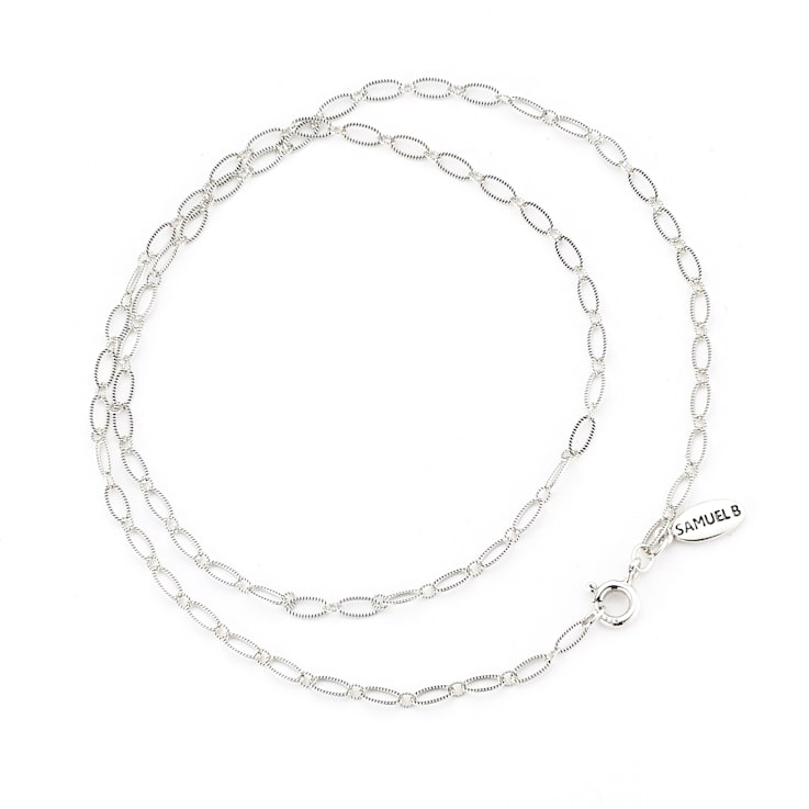 Sterling Silver 20" Oval Link Chain With Spring Ring Clasp