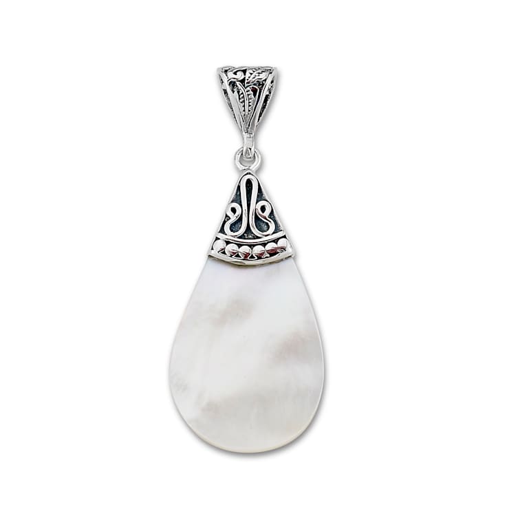 Sterling Silver Gems of the Sea Mother-Of-Pearl Pearshape Pendant