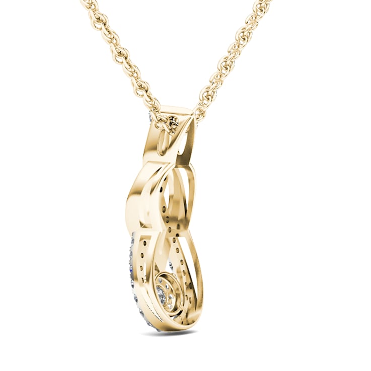 Diamond2Deal 10k Yellow Gold Diamond Infinity Pendant With
