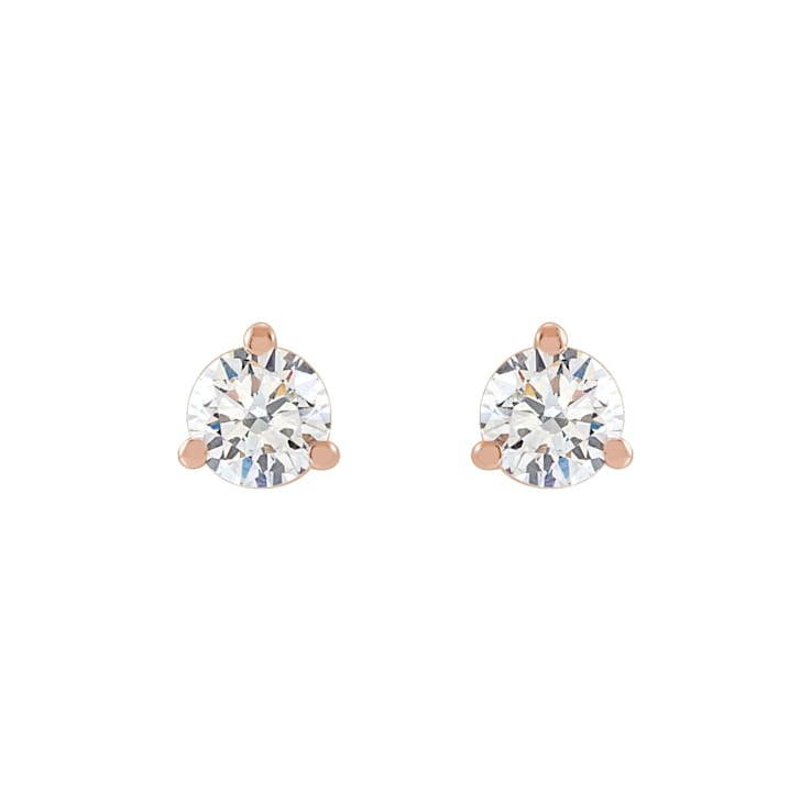 14K Rose Gold 1/3ctw Lab-Grown Diamond Stud Earrings