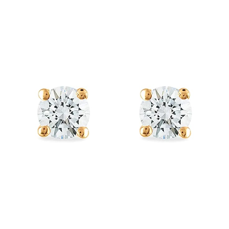 Diamond2Deal Lab Grown Diamond 14k Yellow Gold Stud Earrings 3.0ctw