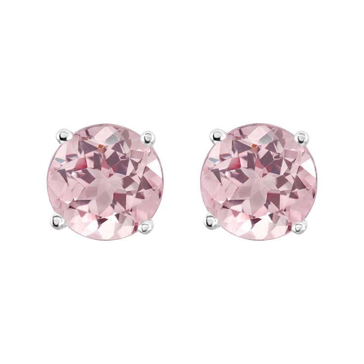Pink morganite deals stud earrings